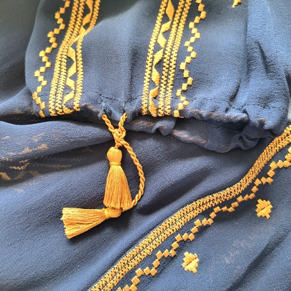 Calypso St Barth Tunic | Navy with Gold Accents - Picture 8 of 8